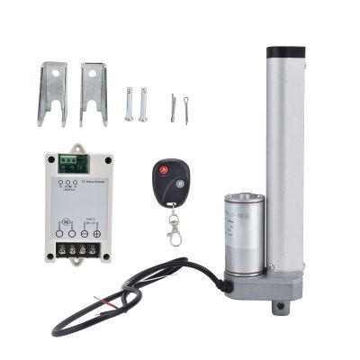 12V Electric Linear Actuator, 200 mm Stroke, with Remote Control and Mounting Bracket