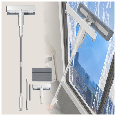 HJXBD888 4-in-1 Spray Squeegee for Shower, Windows & Cars with Wastewater Collector and 3 Pads