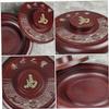Red Round Traditional Natural Stone Inkstone with Lid view 2