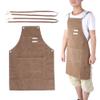 Light Tan Thick Canvas Apron with Adjustable Strap view 1