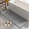 Lukery Diatomaceous Earth Bath Mat, Non-Slip, Quick-Drying, 3D Marble Gray Cat, 60 x 90 cm view 1