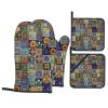 Mandala Talavera Tile Oven Mitts and Potholders, 4-Piece Set view 1