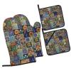 Mandala Talavera Tile Oven Mitts and Potholders, 4-Piece Set view 2