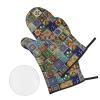 Mandala Talavera Tile Oven Mitts and Potholders, 4-Piece Set view 3
