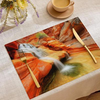 Fabric Placemats, Set of 8, Nature Park Design, 45 x 30 cm