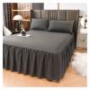 HWJFDC Ruffled Solid-Color Bed Skirt, Gray, 1 Piece, 120 x 200 cm + 45 cm Drop, No Pillowcase view 1