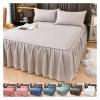 HWJFDC Ruffled Solid-Color Bed Skirt, Gray, 1 Piece, 120 x 200 cm + 45 cm Drop, No Pillowcase view 2