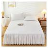 HWJFDC Ruffled Solid-Color Bed Skirt, Gray, 1 Piece, 120 x 200 cm + 45 cm Drop, No Pillowcase view 3