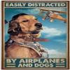 Outdoor Metal Sign, “Everything Distracted by Airplanes and Dog” view 1