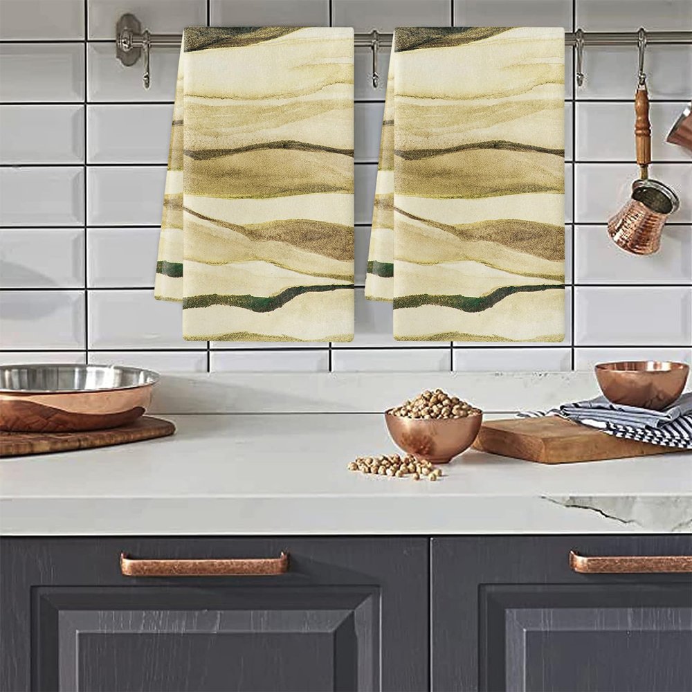 Retro Yellow Ripple Kitchen Towel, 40 x 60 cm