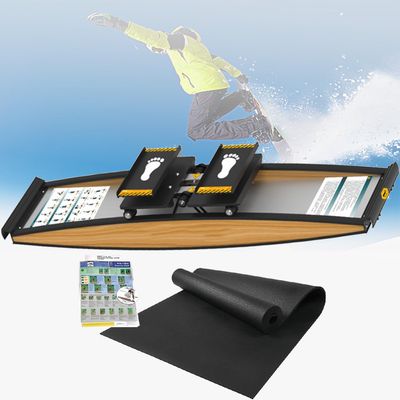 GAYAYAS Indoor Ski Rowing Aerobic Trainer, Ski Training Machine with Walking Pole, Snowboard Simulator for Waist, Abdominal, and Leg Training