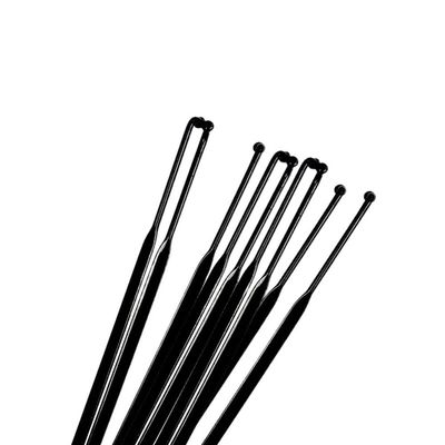 HESHUWEN 14G J-Bend Bicycle Spokes, Carbon Steel, 260–298 mm, Black (10 Pieces, 298 mm)