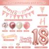 18th Birthday Decorations, Retro Pink and Rose Gold Party Set view 2