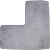 L-Shaped Bath Mat for Corner Showers, Soft Coral Fleece, Non-Slip, Absorbent, Washable, Gray view 1