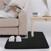 L-Shaped Bath Mat for Corner Showers, Soft Coral Fleece, Non-Slip, Absorbent, Washable, Gray view 2