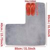 L-Shaped Bath Mat for Corner Showers, Soft Coral Fleece, Non-Slip, Absorbent, Washable, Gray view 3