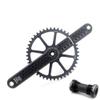 IBOWZ Bicycle Crankset, Road Bike Crankset, 40/42/44/46/48T GXP Single Chainring, 165 mm Hollow Integrated Crank Arm with Bottom Bracket view 1