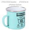 Kiddle-Design Personalized 82nd Birthday Mug, “Handle with Care,” Light Blue Enamel Mug view 2
