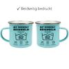 Kiddle-Design Personalized 82nd Birthday Mug, “Handle with Care,” Light Blue Enamel Mug view 4
