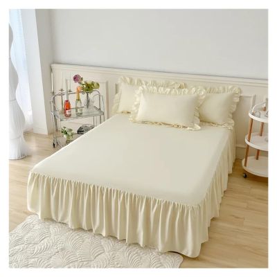 YGSGJSP Elegant Princess Bed Skirt, Light Yellow, 140 x 200 cm