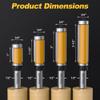 REKCKRUL 4-Piece Top- and Bottom-Bearing Flush Trim Router Bit Set, 1/2-Inch Shank view 2