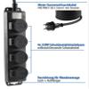 ChiliTec 4-Outlet Outdoor Power Strip, 10 m Cable, Black view 3