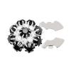 UxicRuya Removable Button Covers, Silver Black view 1