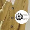 UxicRuya Removable Button Covers, Silver Black view 2