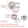 UxicRuya Removable Button Covers, Silver Black view 3