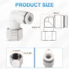 QUARKZMAN Pneumatic Push-In Elbow Fitting, 1/4" OD x 1/4" NPT, White view 2
