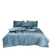 Summer Ice Silk Quilt, Anti-Allergy Breathable Self-Cooling Blanket, Red Bean Paste + Gray, 180 × 220 cm Set view 2