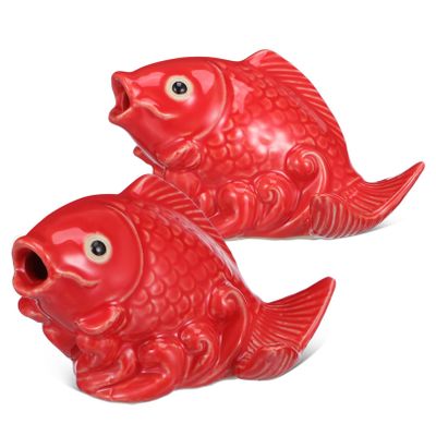 Carp Ceramic Toilet Bolt Caps, 2-Pack, Red