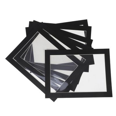 12-Piece Black Paper Picture Frames for Children's 8K Drawings