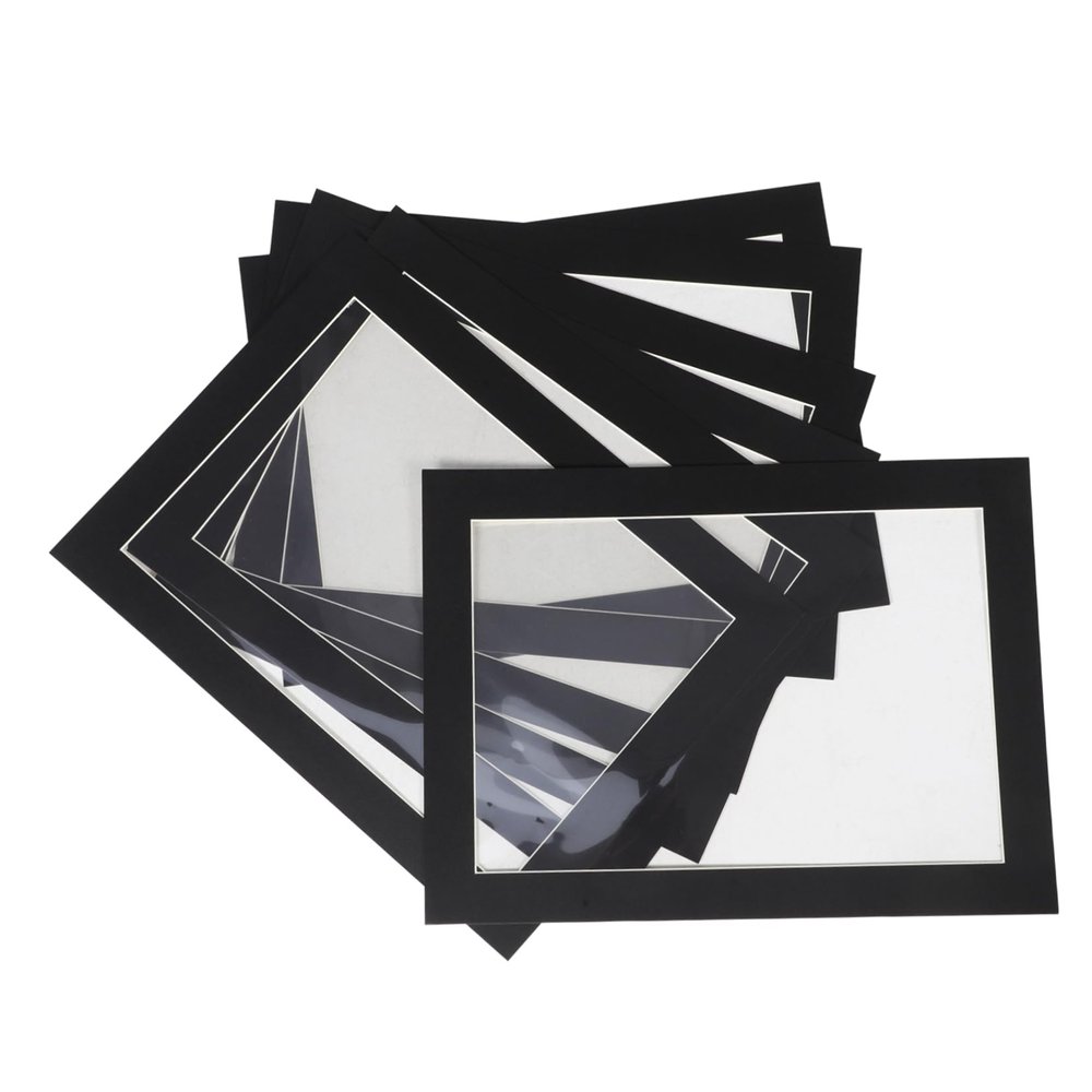 12-Piece Black Paper Picture Frames for Children's 8K Drawings
