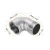 Sourcing Map 304 Stainless Steel 90-Degree Elbow Fitting, NPT 1-1/4 Female-to-Male Adapter view 2