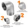 Sourcing Map 304 Stainless Steel 90-Degree Elbow Fitting, NPT 1-1/4 Female-to-Male Adapter view 4