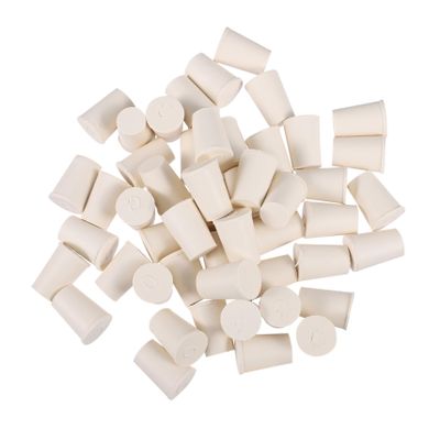 MAGICLULU 50-Piece Conical Laboratory Rubber Stoppers, White Sealing Plugs for Flasks and Bottles