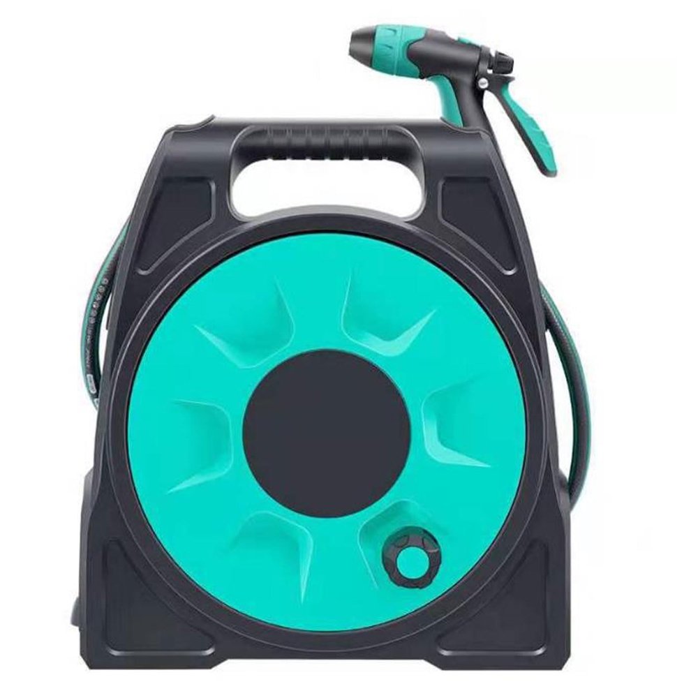 Garden Hose Reel Cart Car Wash Set with 25 m/80 ft Hose, Blue