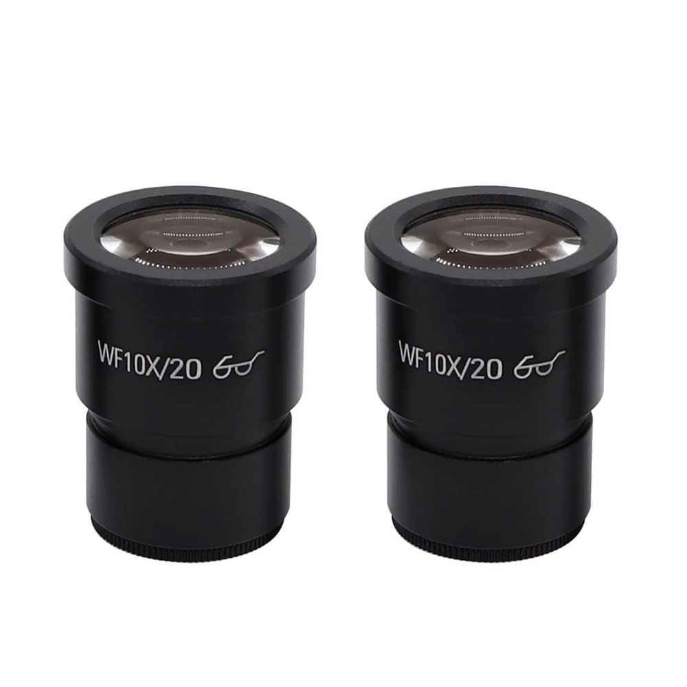 Laboratory Microscope Accessory, 30 mm, 2-Piece Set, WF10X/WF20X Wide-Field Eyepiece for Binocular Trinocular Stereo Microscopes (WF10X-20MM)