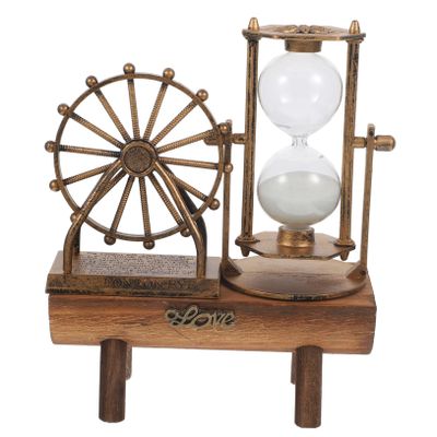 GOOHOCHY Ferris Wheel Hourglass Decor with Gold-Colored Finish, 1 Pc