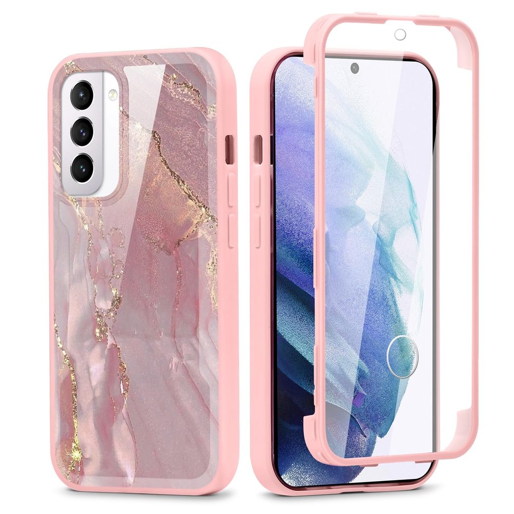 Phoona 360-Degree Case for Samsung Galaxy S21 5G 6.2", TPU Full-Body Cover with Built-In Screen Protector, Aesthetic Pattern Design, Front and Back Protection, Bumper, 05
