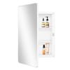 Fundin Plastic Mirrored Cabinet with Rounded-Corner Framed Door, Recessed or Surface-Mounted, White, 40 x 61 cm view 1