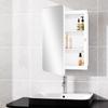 Fundin Plastic Mirrored Cabinet with Rounded-Corner Framed Door, Recessed or Surface-Mounted, White, 40 x 61 cm view 2