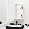 Fundin Plastic Mirrored Cabinet with Rounded-Corner Framed Door, Recessed or Surface-Mounted, White, 40 x 61 cm view 3