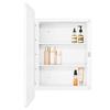 Fundin Plastic Mirrored Cabinet with Rounded-Corner Framed Door, Recessed or Surface-Mounted, White, 40 x 61 cm view 4