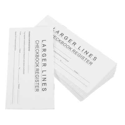DIYEAH Paper Check Register Book, 12-Pack, Compact Size with Calendars for Personal Checks and Business Accounts, White