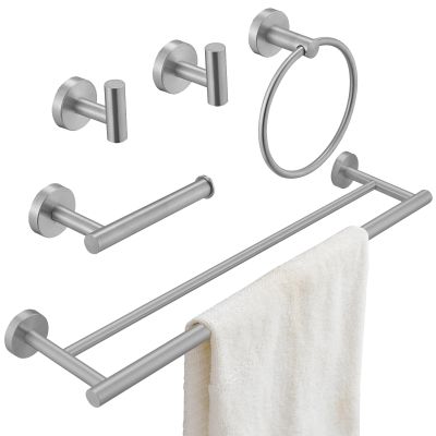 Bathroom Hardware Set with Towel Ring, Toilet Paper Holder, and Robe Hook