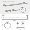 Bathroom Hardware Set with Towel Ring, Toilet Paper Holder, and Robe Hook view 3