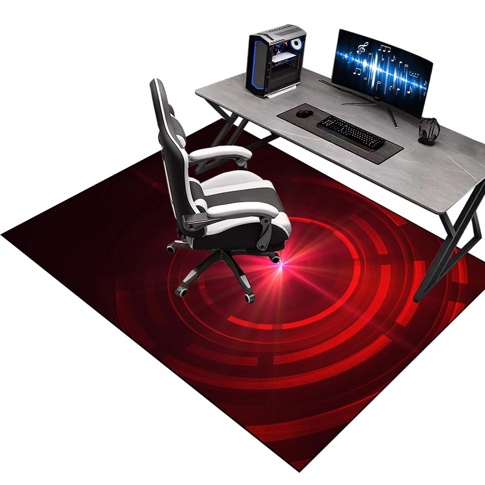 Evimstil Gaming Floor Protection Mat, 150 x 170 cm, High-Density Anti-Slip Chair Mat