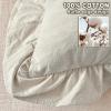 AmHoo 100% Pre-Washed Cotton Ruffle Pillow Covers, 2-Pack, 22 x 22 in, Beige view 2